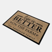 Rustikales Burlap Life ist besser auf dem Bauernho Fußmatte (Schrägansicht)