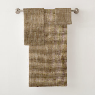 Rustikales Burlap Nature Pattern Badetuch Set
