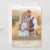 Rustikales Burlap Pampass Grass Öko Boho Foto Hoch Einladung (Rückseite)