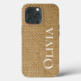 Rustikales Burlap Personalisiert Niedlich einfach Case-Mate iPhone Hülle
