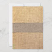 Rustikales Burlap Ribbon 30. Geburtstag Party Einladung (Rückseite)