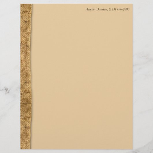 Rustikales Burlap Stationery (Vorderseite)