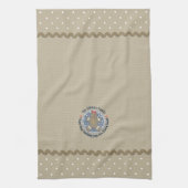 Rustikales Burlap Style Gingerbrot Mann Mit Monogr Geschirrtuch (Vertikal)