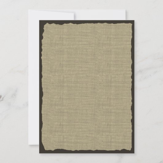 Rustikales Burlap und Bow Einladung (Rückseite)