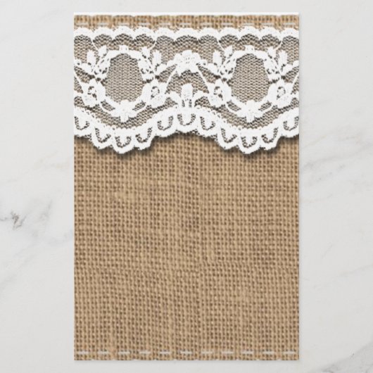 Rustikales Burlap und Lace (Vorderseite)