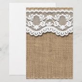 Rustikales Burlap und Lace (Vorne/Hinten)