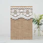 Rustikales Burlap und Lace (Stehend Vorderseite)