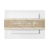 Rustikales Burlap und Lace | Glücklich immer nach Einladungsbanderole (Vorderseite Beispiel)