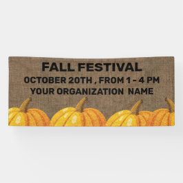 Rustikales Burlap- und Pumpkin-Herbstfestival Banner