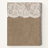 Rustikales Burlap & White Lace Brautparty Rezept Notizblock (Rückseite)