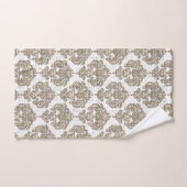 Rustikales Burlap & White Royal Glam Damask Badhandtuch Set (Handtuch)