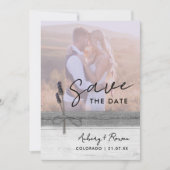Rustikales Burlap Wood Lavender Wildblume Boho Fot Save The Date (Vorderseite)