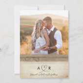 Rustikales Burlap Wood Pampass Grass Boho Foto Save The Date (Rückseite)