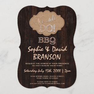 Rustikales Burlap Wood Wir machen noch GRILLEN Ein Einladung