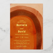 Rustikales Burnt Orange Arch Foto Moderne Hochzeit Folieneinladung (Vorderseite)