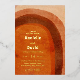 Rustikales Burnt Orange Arch Foto Moderne Hochzeit Folieneinladung