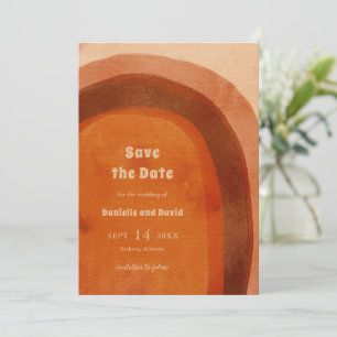 Rustikales Burnt Orange Arch Foto Moderne Hochzeit Save The Date