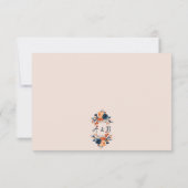 Rustikales Burnt Orange + Blue Wedding RSVP Karte (Rückseite)