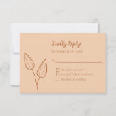 Rustikales Burnt Orange Boho Hochzeit Elegant Mini RSVP Karte (Vorderseite)