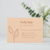 Rustikales Burnt Orange Boho Hochzeit Elegant Mini RSVP Karte (Stehend Vorderseite)