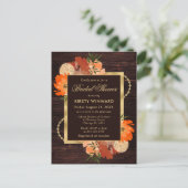 Rustikales Burnt Orange Fall Blume Brautparty Postkarte (Stehend Vorderseite)