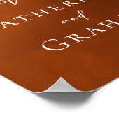 Rustikales Burnt Orange Sign Unser Gästebuch (Ecke)