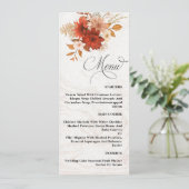 Rustikales Burnt Orange Terracotta auf dem Monte T Menükarte (Stehend Vorderseite)