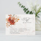 Rustikales Burnt Orange Terracotta auf dem Monte T RSVP Karte (Stehend Vorderseite)