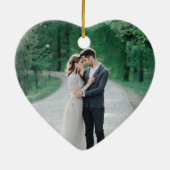 Rustikales Burnt Orange Wedding Custom Heart Weihn Keramik Ornament (Hinten)