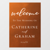 Rustikales Burnt Orange Willkommen bei unserer Her Fensteraufkleber (Blatt)