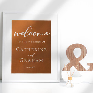 Rustikales Burnt Orange Willkommen bei unserer Her Poster