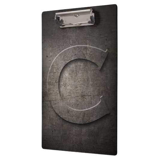 Rustikales C Monogramm-Klemmbrett des Metall Klemmbrett (Links)