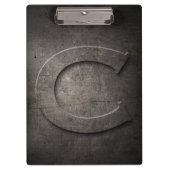 Rustikales C Monogramm-Klemmbrett des Metall Klemmbrett (Vorderseite)