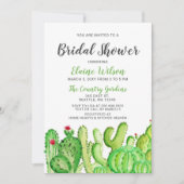 Rustikales Cacti Wedding Brautparty Einladung (Vorderseite)