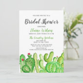 Rustikales Cacti Wedding Brautparty Einladung (Stehend Vorderseite)