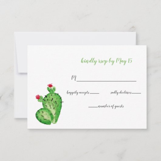 Rustikales Cacti Wedding Einladung uAwg (Vorderseite)