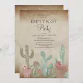Rustikales Cactus Empty Nest Party Einladung (Vorne/Hinten)
