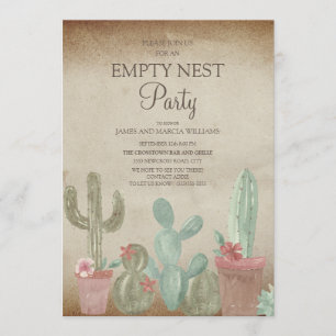 Rustikales Cactus Empty Nest Party Einladung