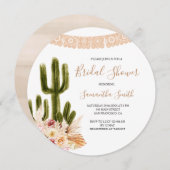 Rustikales Cactus Floral Brautparty Einladung (Vorne/Hinten)