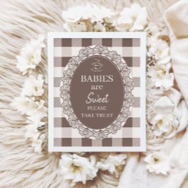 Rustikales Café Bebe Babys sind süße Babyparty Poster