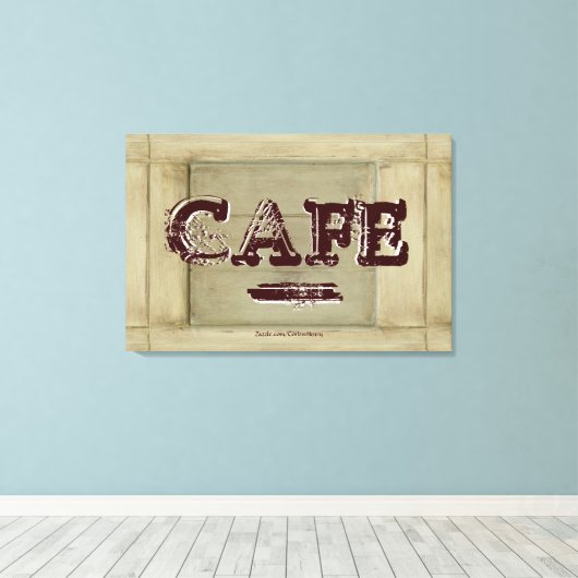 Rustikales Café Küche Canvas Print - Alter Farbe Leinwanddruck (Insitu (Holzboden))