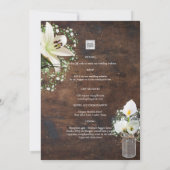 Rustikales Calla Lily Woodland gedruckt oder digit Einladung (Rückseite)