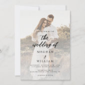 Rustikales Calligrafy Foto Wedding Einladung (Vorderseite)