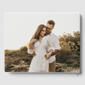 Rustikales Calligrafy Foto Wedding Gästebuch (Rückseite)