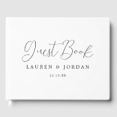 Rustikales Calligrafy Foto Wedding Gästebuch (Vorderseite)