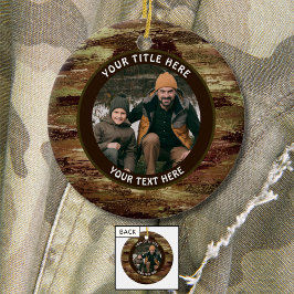 Rustikales Camouflage Foto Personalisiert Keramik Ornament