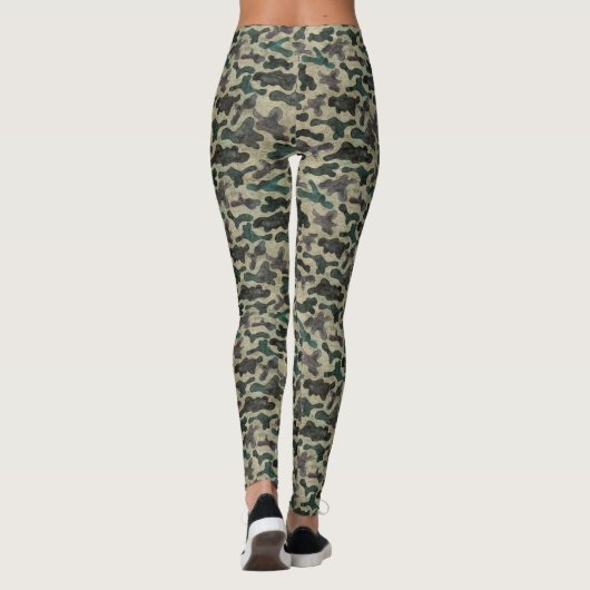 Rustikales Camouflage-Muster Leggings (Rückseite)