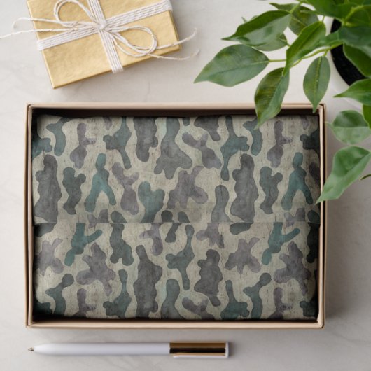 Rustikales Camouflage-Muster Seidenpapier (Geschenk)