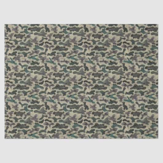 Rustikales Camouflage-Muster Seidenpapier (Vorderseite)