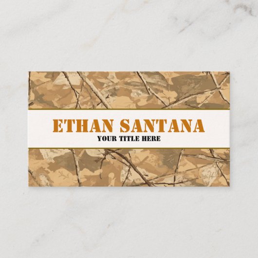 Rustikales Camouflage Visitenkarte (Vorderseite)